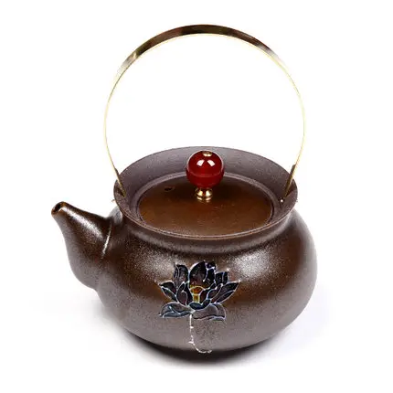 Yixing Tiliang Чайник чистый ручной работы старый рок грязь Бытовая кунг-фу чайная посуда фиолетовый; песок горшок чайник - Цвет: E