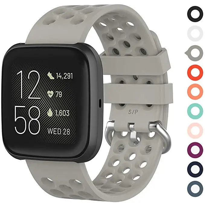 Для Fitbit Versa полос сменный силиконовый ремешок с вентиляционными отверстиями для Fitbit Versa 2 LITE быстросъемный спортивный ремешок для часов