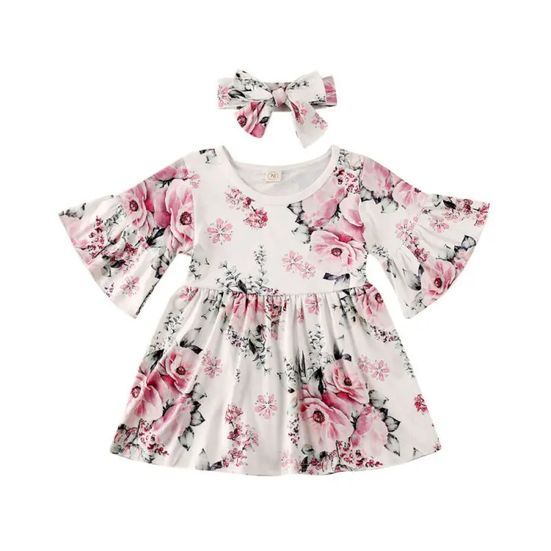 New 2PCS Toddler Kids Baby Girl Dress Flower Party Tutu Princess Clothes | Детская одежда и обувь