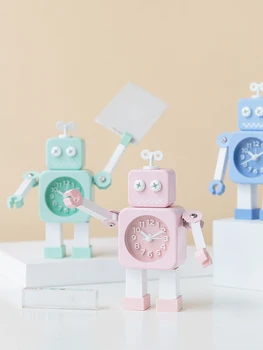

Modern Robot Cartoon Alarm Clock Kids Silent Nordic Home Digital Alarm Clock Reloj Despertador Proyecci N Metal Products OO50AC