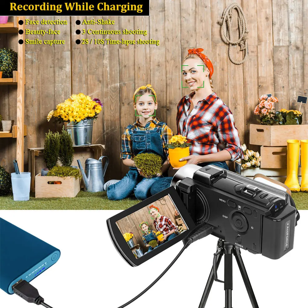 Видеокамера FHD 1080P 15FPS 24 м рекордер для Vlogging 3 0 дюймовый 16 кратный зум видеокамеры