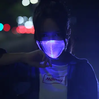 

Glowing Face Mask LED Light Dust-proof Masks Outdoor Personal Protection for Christmas Party Bar Dancing Friend Creative Gifts