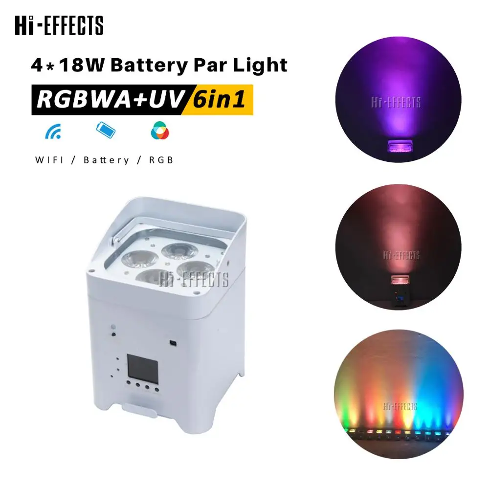 4X18w батарея Par Светильник Wifi DMX беспроводной контроль светодиодный s RGBWA UV 6in1 DJ