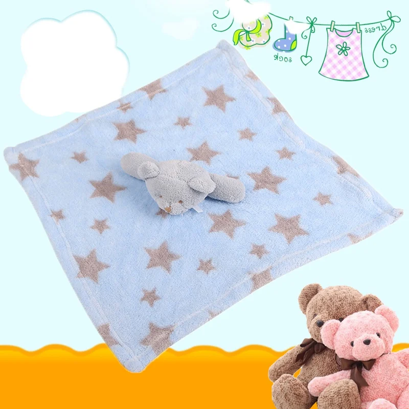 Милый медведь новорожденный Бланки детские игрушки младенец Soothe полотенце детский подарок, чтобы успокаивать полотенце развивающие плюшевые игрушки