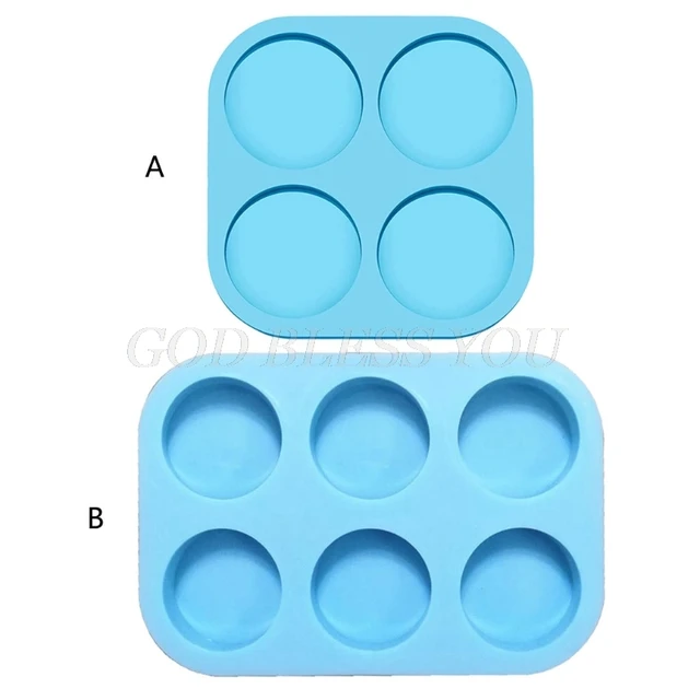 DIY 6-Cavity Silicone Large Round Molds 6 Pack Circle Disc Resin