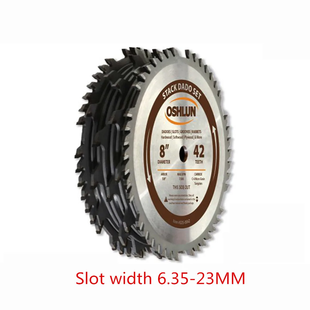 Woodworking Slotted 15.88 Aperture Alloy 8inch Dado Saw Blade 2 Large