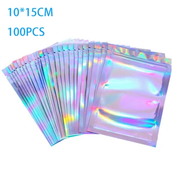 

Storage Flat Bags Holographic Color Clearly Gifts Package Candy Nuts Sugar