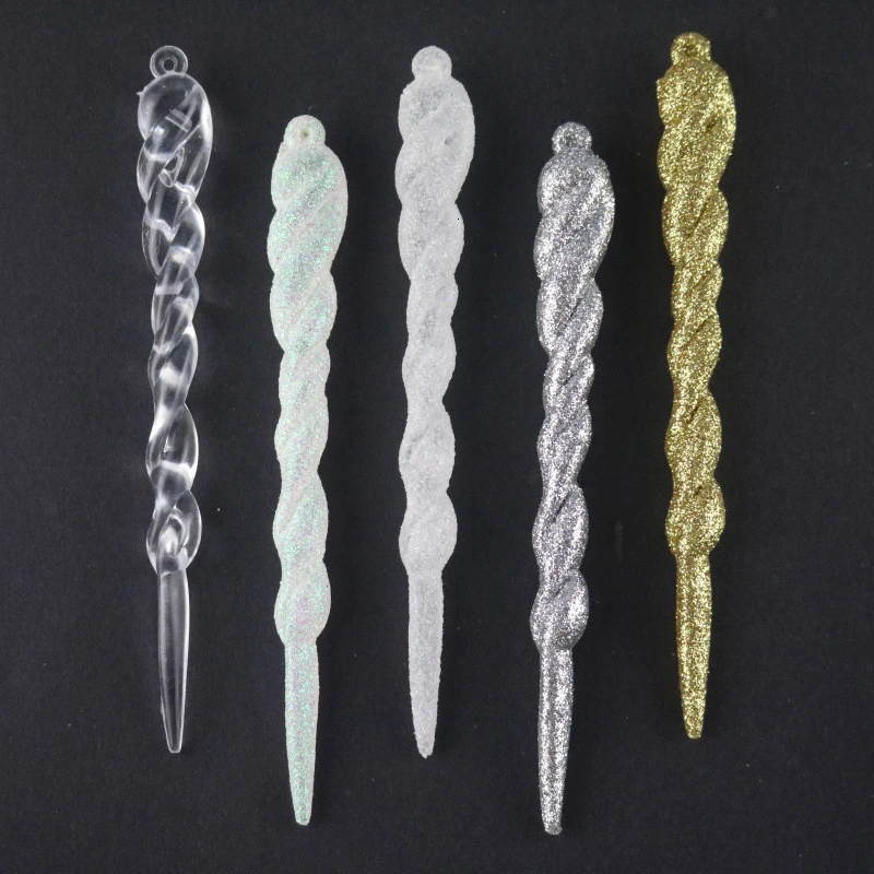 

12pc 13cm Simulation Ice Xmas Tree Hanging Ornament Fake Icicle Prop For Winter Frozen Party Christmas Tree Hanging Decorations