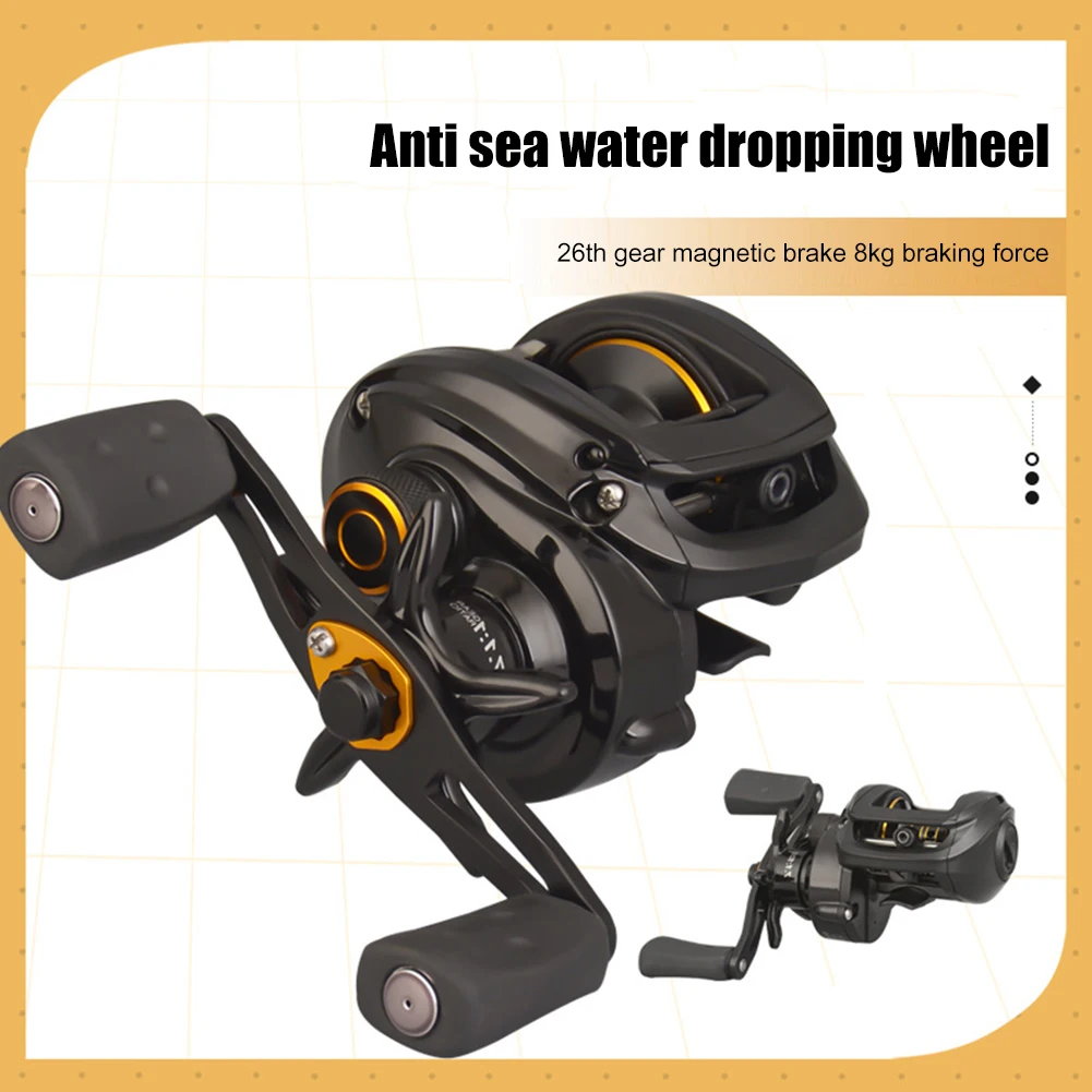 Baitcasting Reel 7.1:1 Brake System Max Drag 8kg Left Right Hand Fishing Waterproof Magnetic Casting Tackle | Спорт и развлечения
