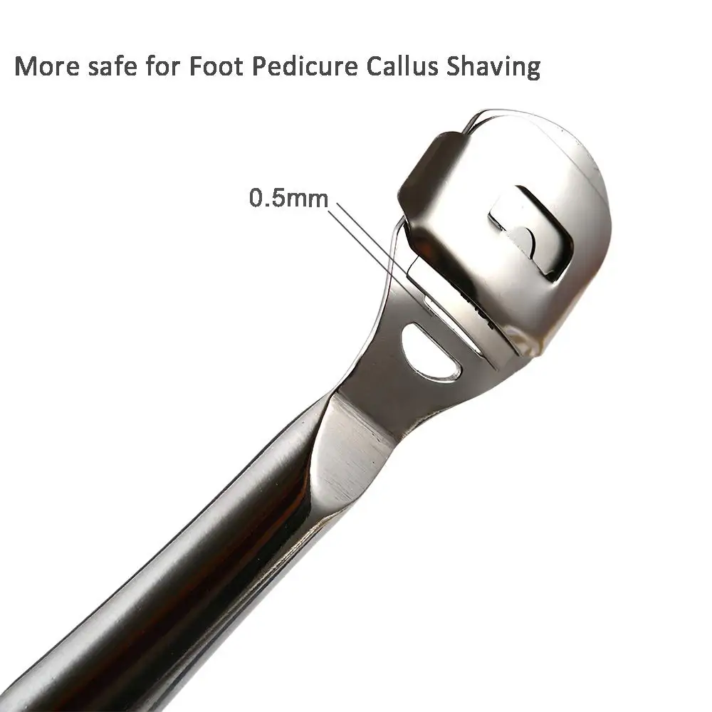 Foot Callus Shaver Heel Hard Skin Remover Hand Feet Pedicure Razor Tool Shavers Stainless Steel Handle 4