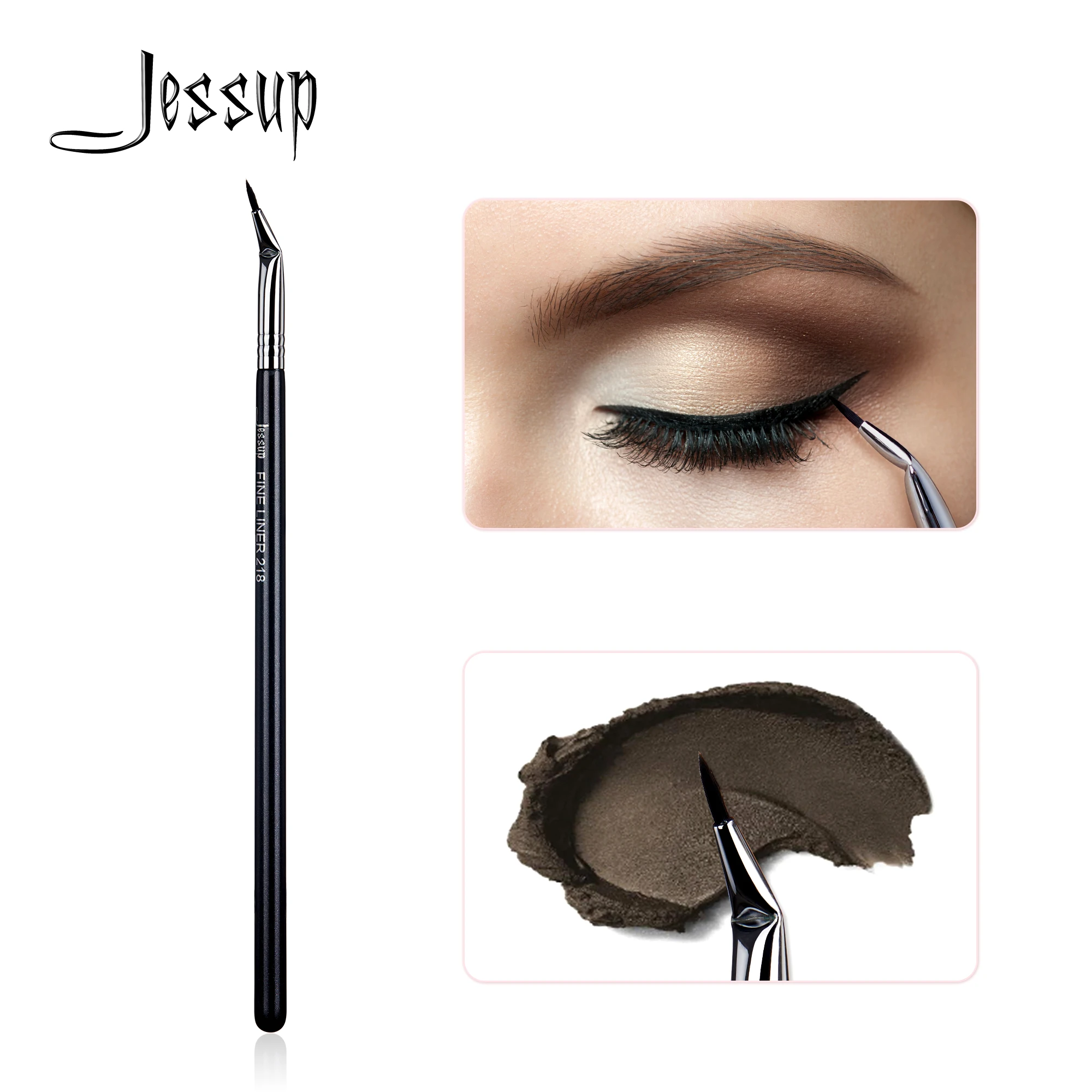 Jessup Eyeliner Brushes Angled Liner Makeup Brush Pointing For Gel