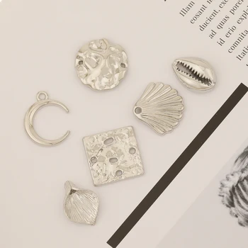 

HAOSAW Choose 6Pcs/Lot Zinc Alloy Charms/Tooth/Moon/Bumpy/Rhodium Colors/Jewelry Accessories/Earring Findings