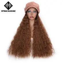 Синтетический длинный кудрявый прямой Newsboy Шапка для наращивания волос берет шапка для путешествий Кадетская шляпа Кепка Капитана вечерние парик военная шляпа для волос