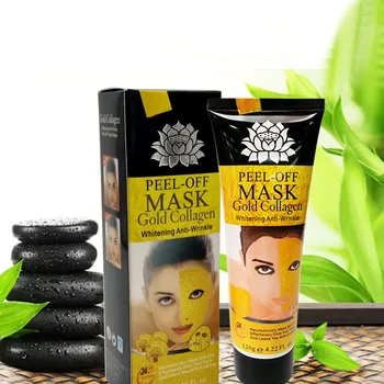 

Hot 24K Yellow Gold Collagen Peel Off Face Mask Whitening Lifting Firming Anti Wrinkle High Moisture Facial Skin Mask 120g t6