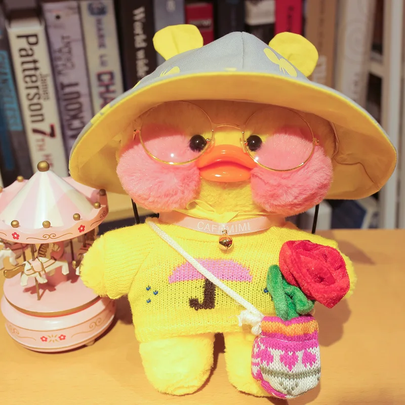 30 см Милая кафе желтая утка плюшевая креативная игрушка утка Мягкая Плюшевая Кукла животные куклы детские игрушки подарок на день рождения для девочки