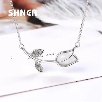 

Fashion 925 Sterling Silver Fine Jewelry Necklace Rose Flower Choker Necklaces For Women Sterling-Silver-Jewelry BN087