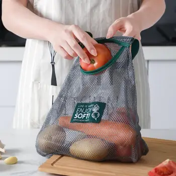 

Fruit Vegetable Bags Reusable Drawstring Mesh Produce Bags Organic Mesh Bulk Bags Sachet Kitchen Storage Mesh Bags
