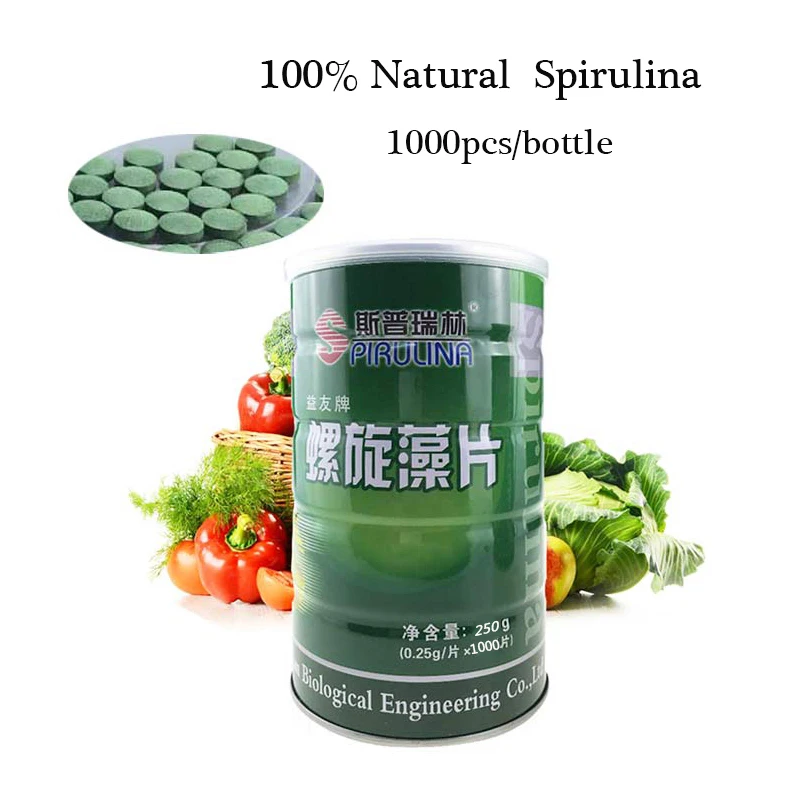 

100% Spirulina Natural Enhance-Immune Organic Spirulina tablets Health Food Anti-fatigue Anti-radiation Loss Weight 1000pcs