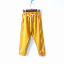 Весенне-осенние новые стильные детские шаровары с высокой талией в Корейском стиле; Лидер продаж; удобные повседневные детские брюки