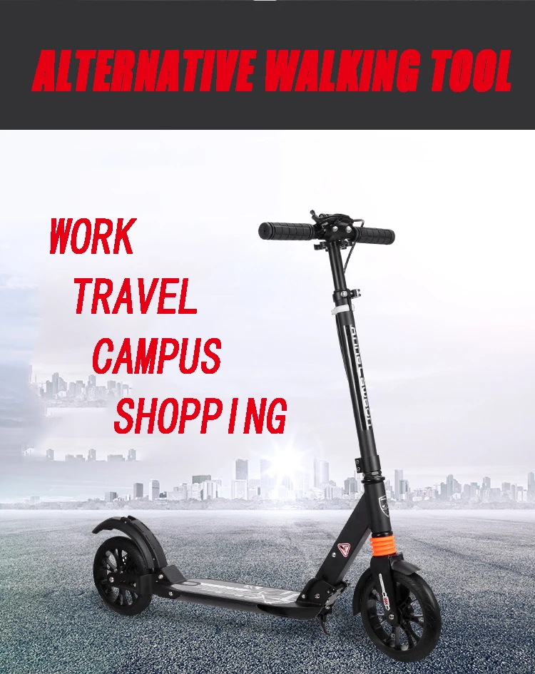 Big Wheel Scooter Youth Adult Scooter With Disc Brakes Double Shock Absorption, Foldable Commuter Scooter, Load 150Kg (Non-Electric) 16 Big Wheel Scooter Youth Adult Scooter With Disc Brakes Double Shock Absorption, Foldable Commuter Scooter, Load 150Kg (Non-Electric)