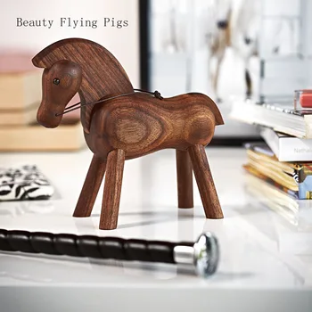 

European home decoration creative living room decorations animal wood play pony solid wood products ornaments solid wood crafts