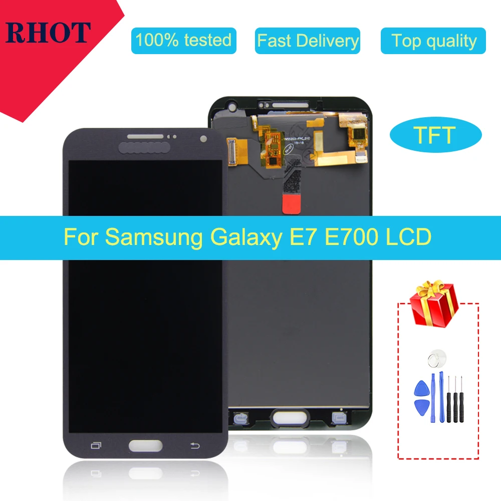

TFT / 100% tested E700 LCD monitor for Samsung Galaxy E7 E700 E7000 E7009 E700F E700H E700M LCD touch screen digital assembly