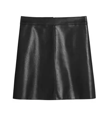 black Юбки из искусственной кожи с высокой талией, Женская мини-юбка-карандаш с молнией сзади, весна-лето, уличная одежда, черные короткие юбки - Цвет: black