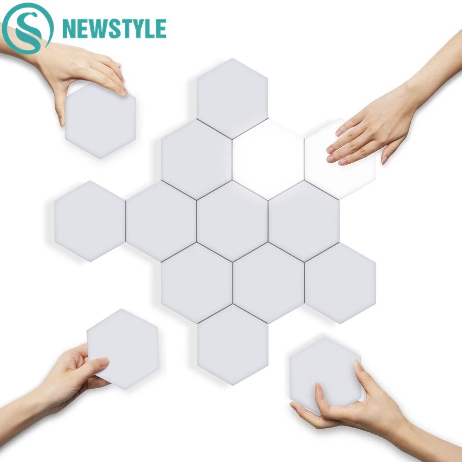 Online FAI DA TE Quantum Lampada LED Esagonale luce di Notte Della Lampada di Tocco Sensibile Modulare Magnetico Esagoni Creativo Lampada Da Parete Della Decorazione
