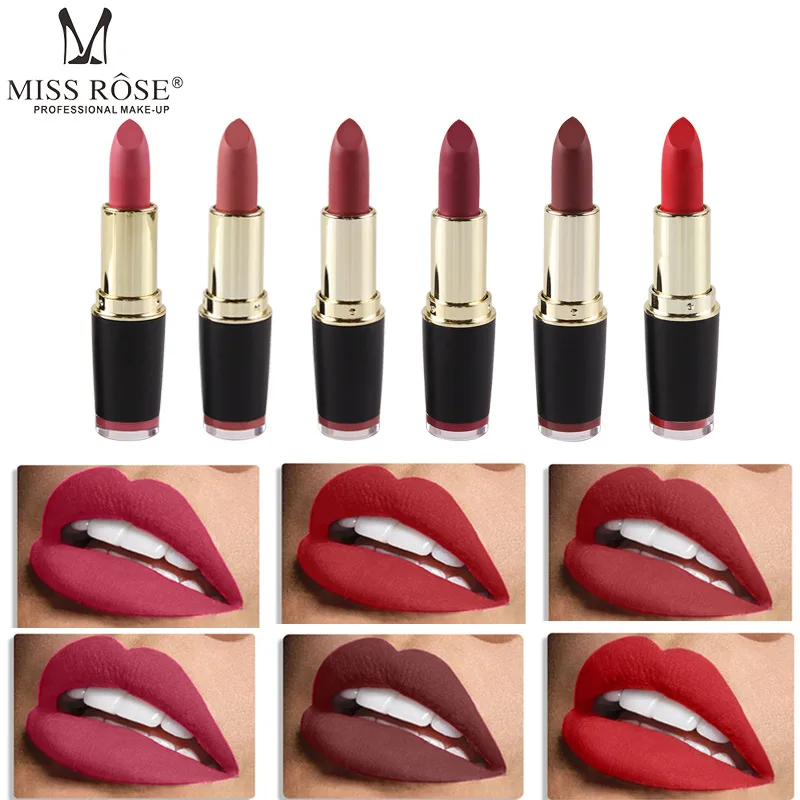 

MISS ROSE Black Bullet Lipstick Fog Matt Lipstick Paste Makeup Together More Hot Selling Gifts for Women