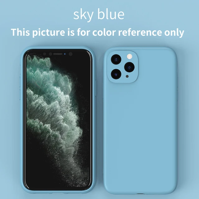 Kebiss Original Liquid Silicone Luxury Case for iPhone 11 Cases 12 Pro Max Mini 7 8 6 6S Plus XR X XS MAX 5 5S SE Phone Cases Blue