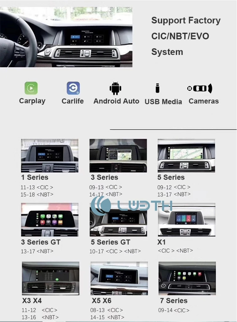 Flash Deal For BMW 5 Series F10 CIC Wireless Apple Carplay Android auto GPS NAVI Cam 6