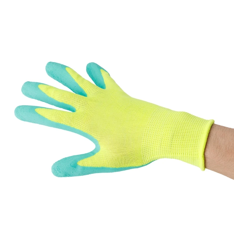 1 пара трикотажные наручные с латексным покрытием нейлоновые рабочие перчатки безопасность садовый ремонт труда