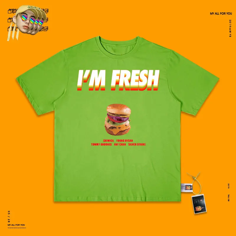 My Life Hamburger I'm Fresh Hip-Hop Evil Do Matcha Green Basics, верхняя одежда без подкладки, женская пуховая одежда, не хватает