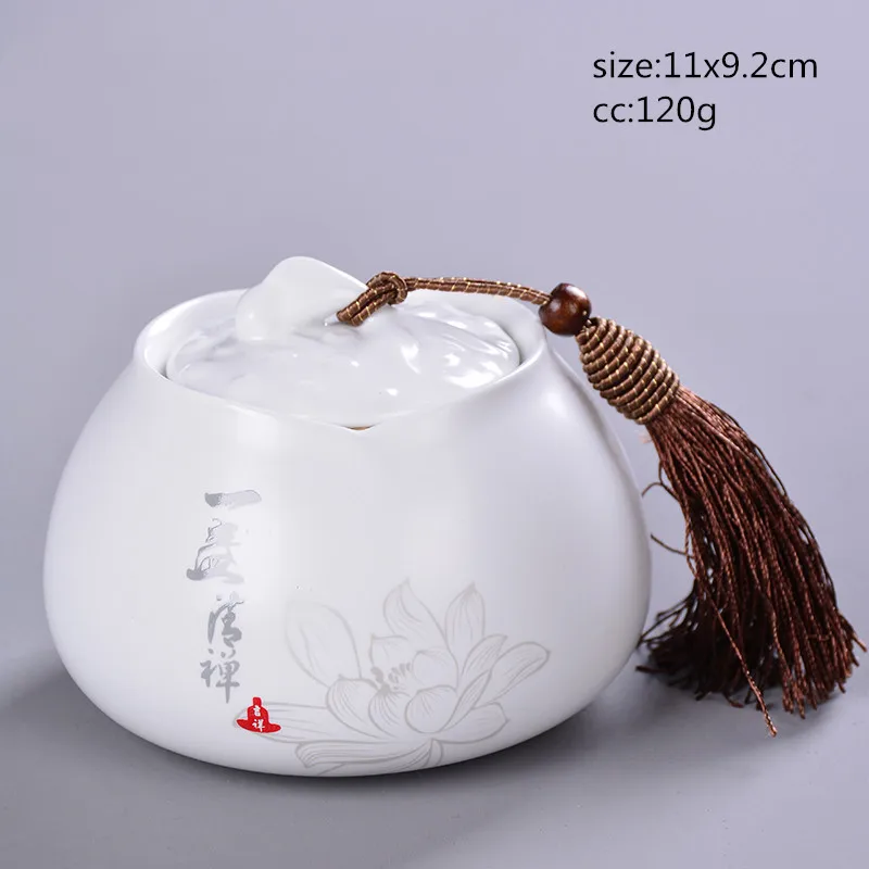 Hand-painted landscape tea cans Food storage tank chinese ceramic tea canister kung fu storage chest Candy jar coffee jar