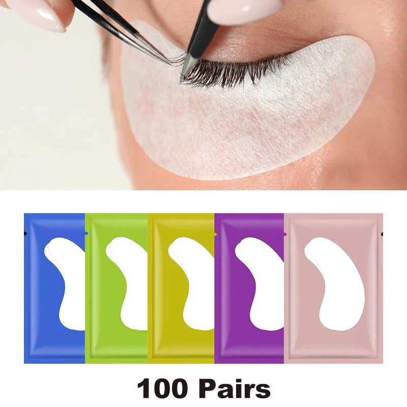 

100pairs/pack New Paper Patches Eyelash Under Eye Pads Lash Eyelash Extension Paper Patches Eye Tips Sticker Wraps Make Up Tool