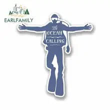 EARLFAMILY 13cm x 13cm for Scuba Diver Cartoon Oem Car Stickers JDM Vinyl Car Wrap Waterproof Anime DIY Fine Decal Accessories