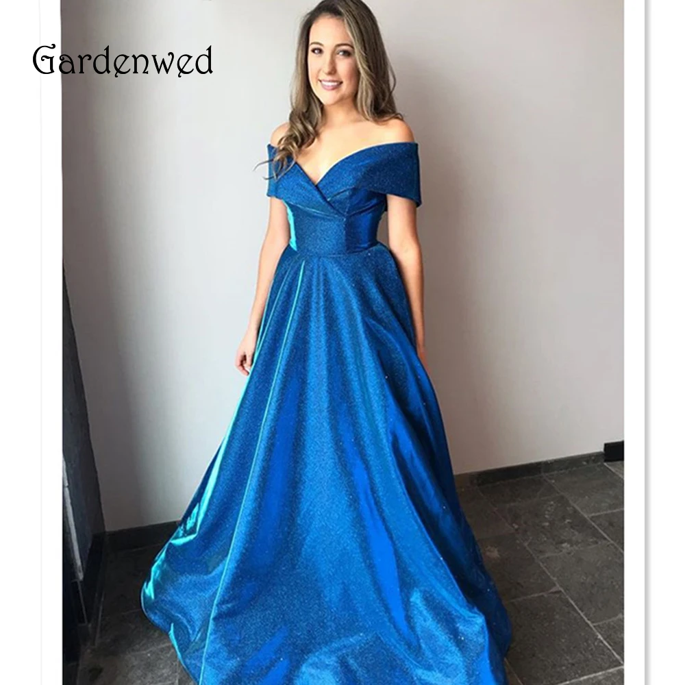 Садовое блестящее золотистое вечернее платье 2019 современный новый дизайн ткани длинное строгое платье на молнии сзади Королевский синий