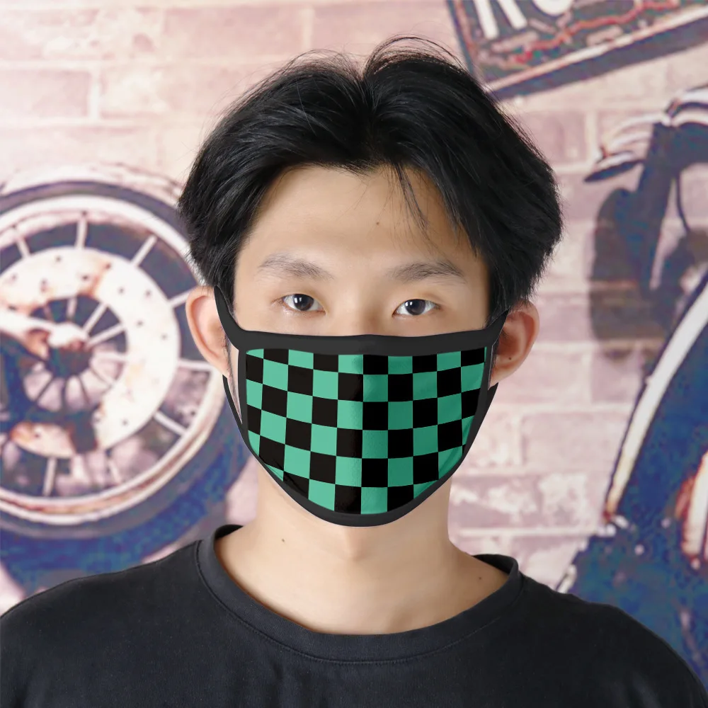 

2020 Japan Hot cosplay face mask Kimetsu No Yaiba Demon Slayer Masks Kamado Tanjirou Dustproof Anti-fog Haze-Style Face Mask