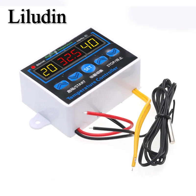 Liludin AC220V DC12C 10A Digital LED Temperature Controller Thermostat Control Switch Sensor | Электронные компоненты и
