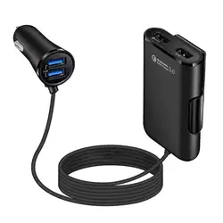 Универсальное зарядное устройство для телефона с 4 usb-портами QC3.0 на передних и задних сидениях