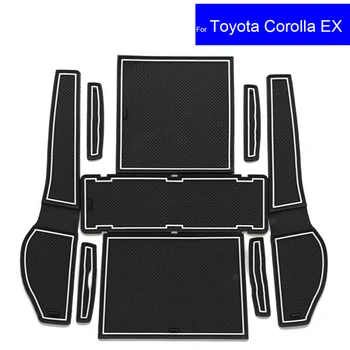 

11 PcsCar Non-slip Door Gate Slot Mats Carpets Position Cup Holder Pads For Toyota Corolla EX 2013 Door Groove Mat Free Shipping