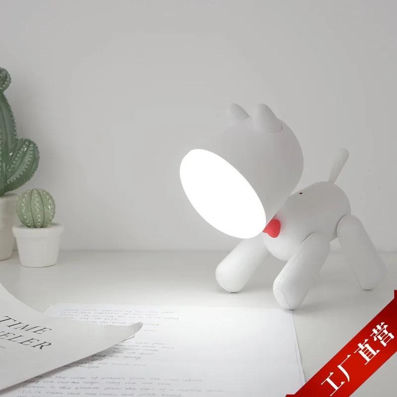 

Janpim Flexible Puppy LED Desk Lamp Cartoon Rechargeable Creative USB Night Light Three Block Dimming Desktop Lamp
