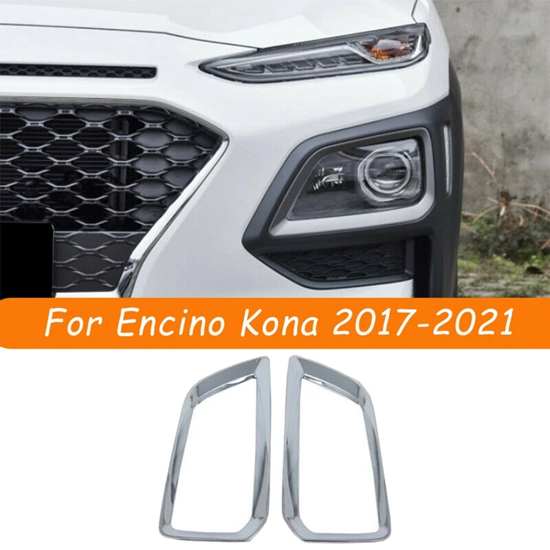 For Hyundai Encino/Kona 2017 2021 Chrome Front Fog Light Driving Lamp