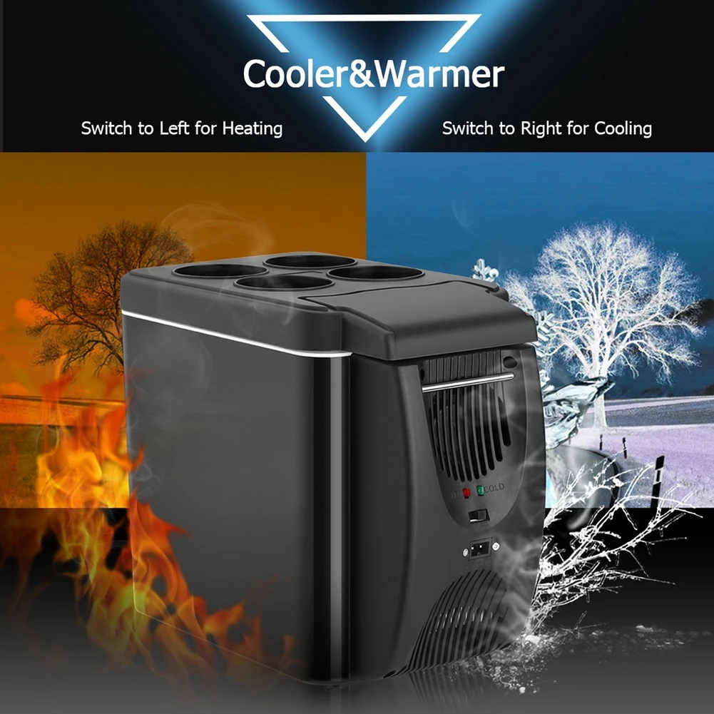 12V Refrigerator Freezer Heater 6L Mini Car Freezer Cooler & Warmer Electric Fridge Portable Icebox Travel Outdoor Refrigerator car fridge