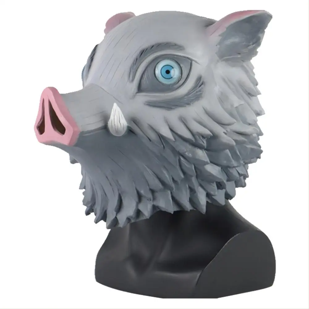 

Demon Slayer Kimetsu no Yaiba Cosplay Hashibira Inosuke Mask Latex Adult Halloween Masks Cosplay Prop