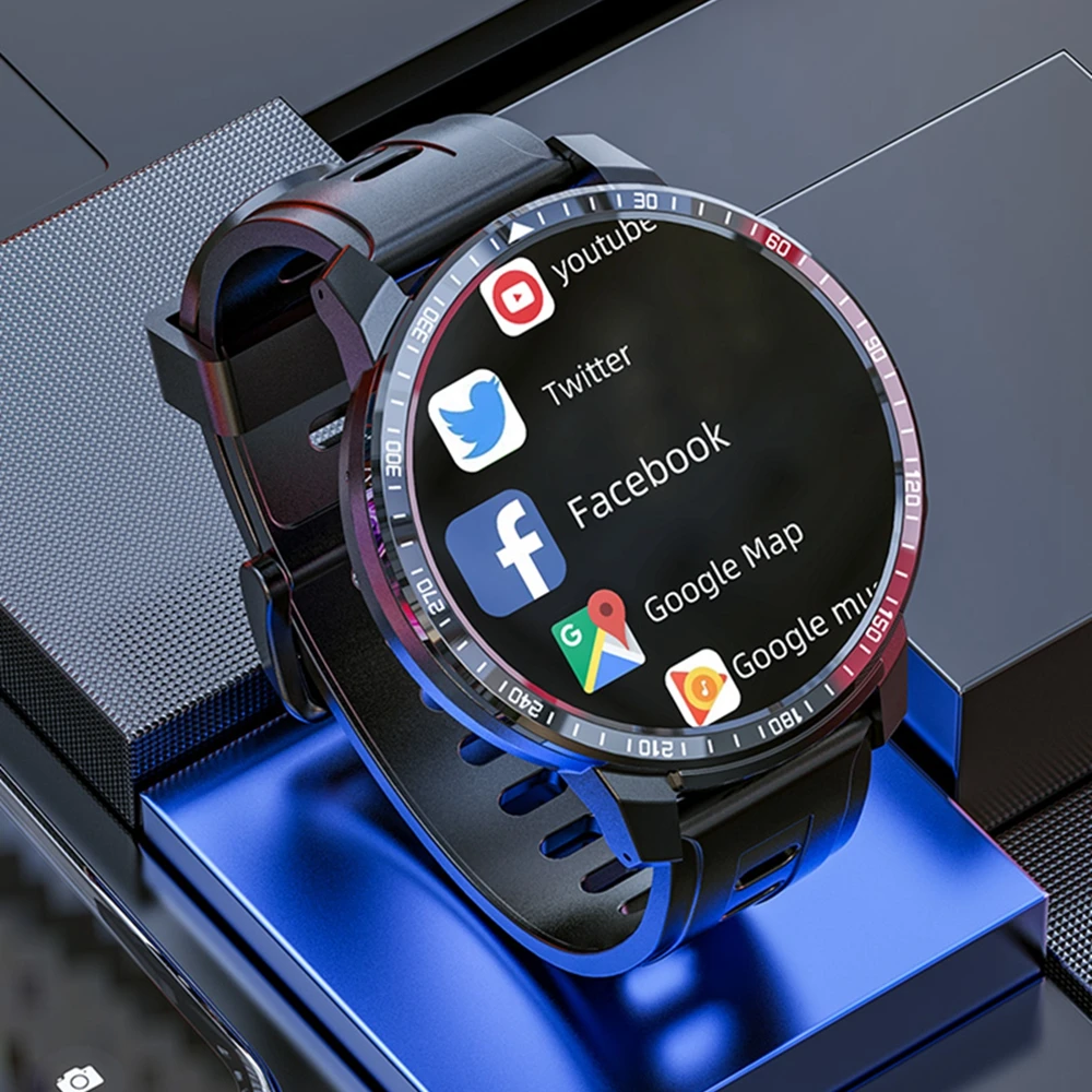 Мужские Смарт-часы 4G GPS Wi-Fi сим-карта дисплей 1 6 дюйма 3 Гб + 32 ГБ HD камера Bluetooth