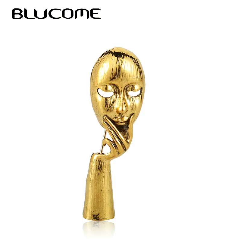 Blucome, винтажные броши в виде маски для лица, для женщин и мужчин, Ретро стиль, аксессуары для свадебной вечеринки, для костюма, для воротника, на застежке, с отворотом, на булавке, подарки