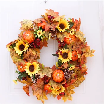 

50cm Large Simulation Pumpkin Garland Thanksgiving Halloween Wall Decoration Artificial Garland For Home Decoration Garland