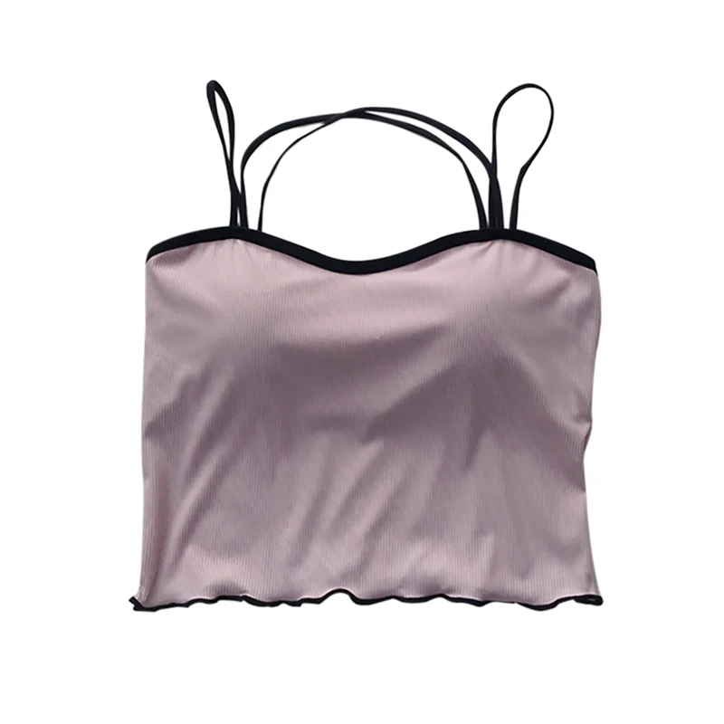 IX0440P Женский топ, сексуальный, Ice Silk Thread, тонкий, сплошной цвет, нижнее белье с нагрудной накладкой, базовое женское нижнее белье - Цвет: IX0440P