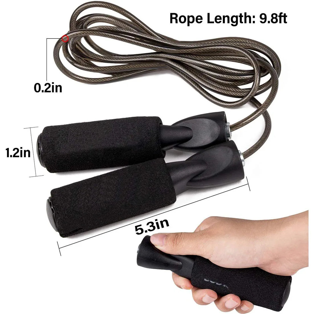 Adjustable Length Steel Wire Jump Rope Boxing Speed Skipping Workout Fitness Equipment Kids Adults, jump rope